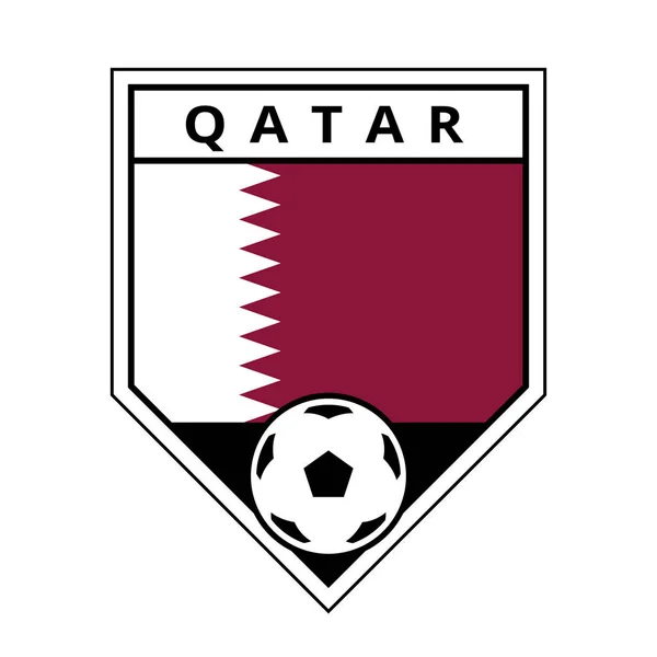 Illustration Qatar Angled Team Badge Football Tournament — Stok Vektör