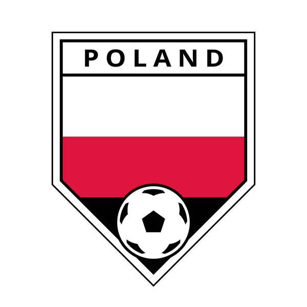 Illustration Poland Angled Team Badge Football Tournament — Archivo Imágenes Vectoriales