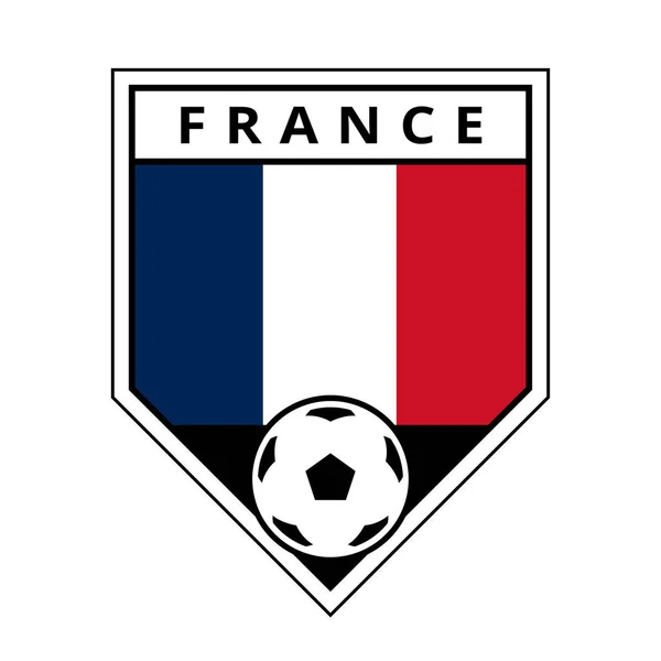 Illustration France Angled Team Badge Football Tournament — Vector de stock