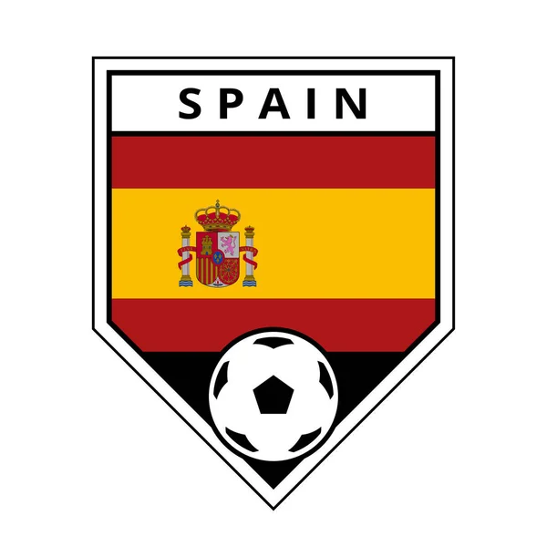 Illustration Spain Angled Team Badge Football Tournament — Vettoriale Stock