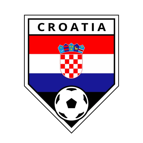 Illustration Croatia Angled Team Badge Football Tournament — Stok Vektör