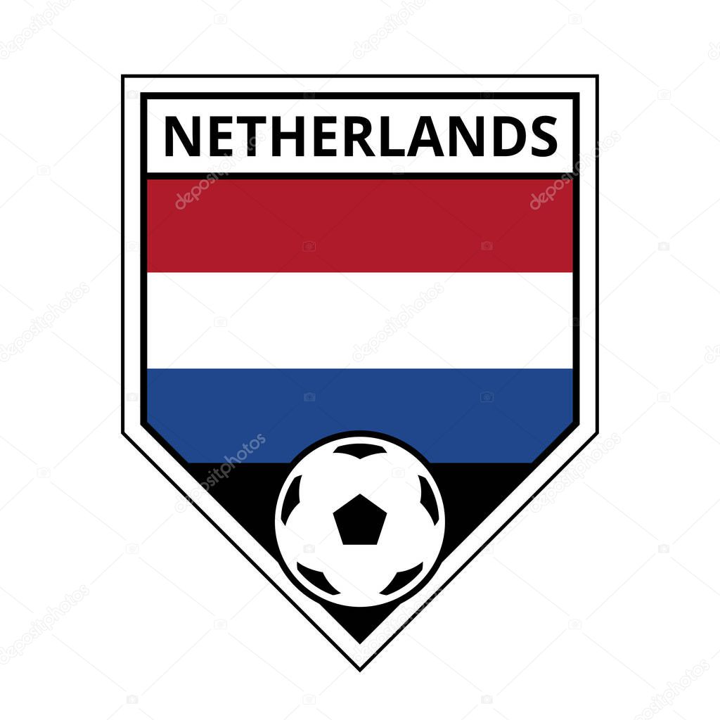 Illustration of Netherlands Angled Team Badge for Football Tournament