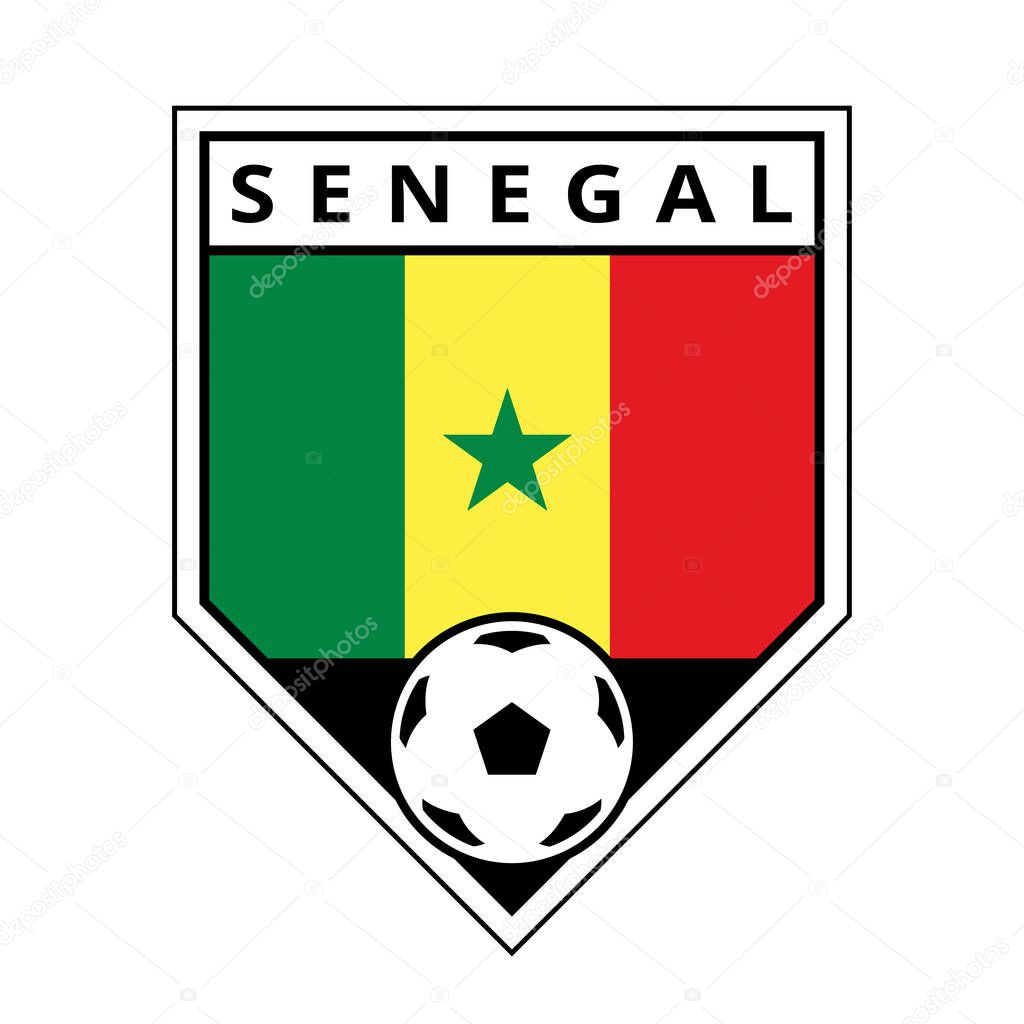 Illustration of Senegal Angled Team Badge for Football Tournament