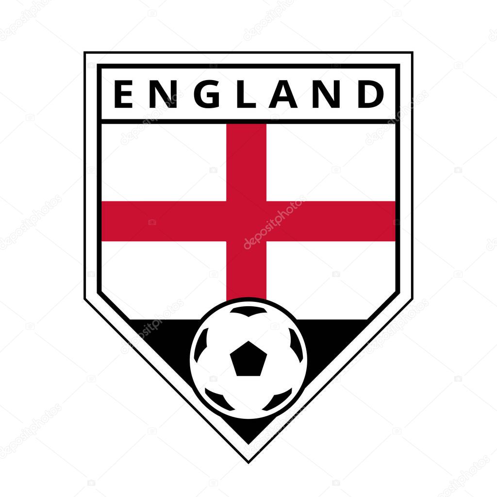 Illustration of England Angled Team Badge for Football Tournament