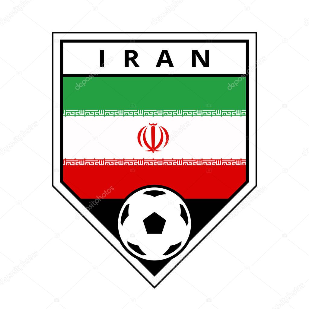 Illustration of Iran Angled Team Badge for Football Tournament