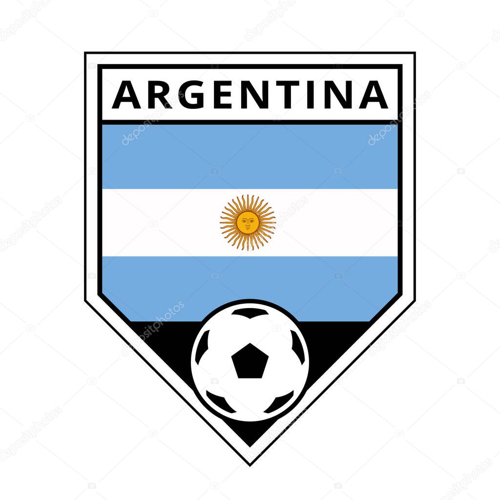 Illustration of Argentina Angled Team Badge for Football Tournament