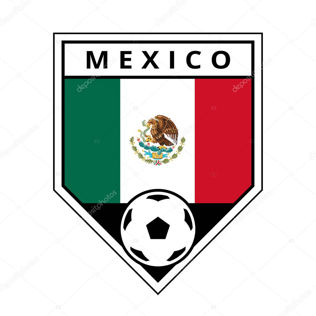 Illustration of Mexico Angled Team Badge for Football Tournament