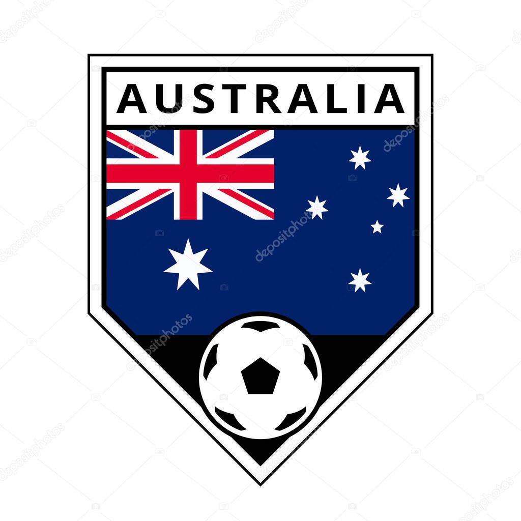 Illustration of Australia Angled Team Badge for Football Tournament