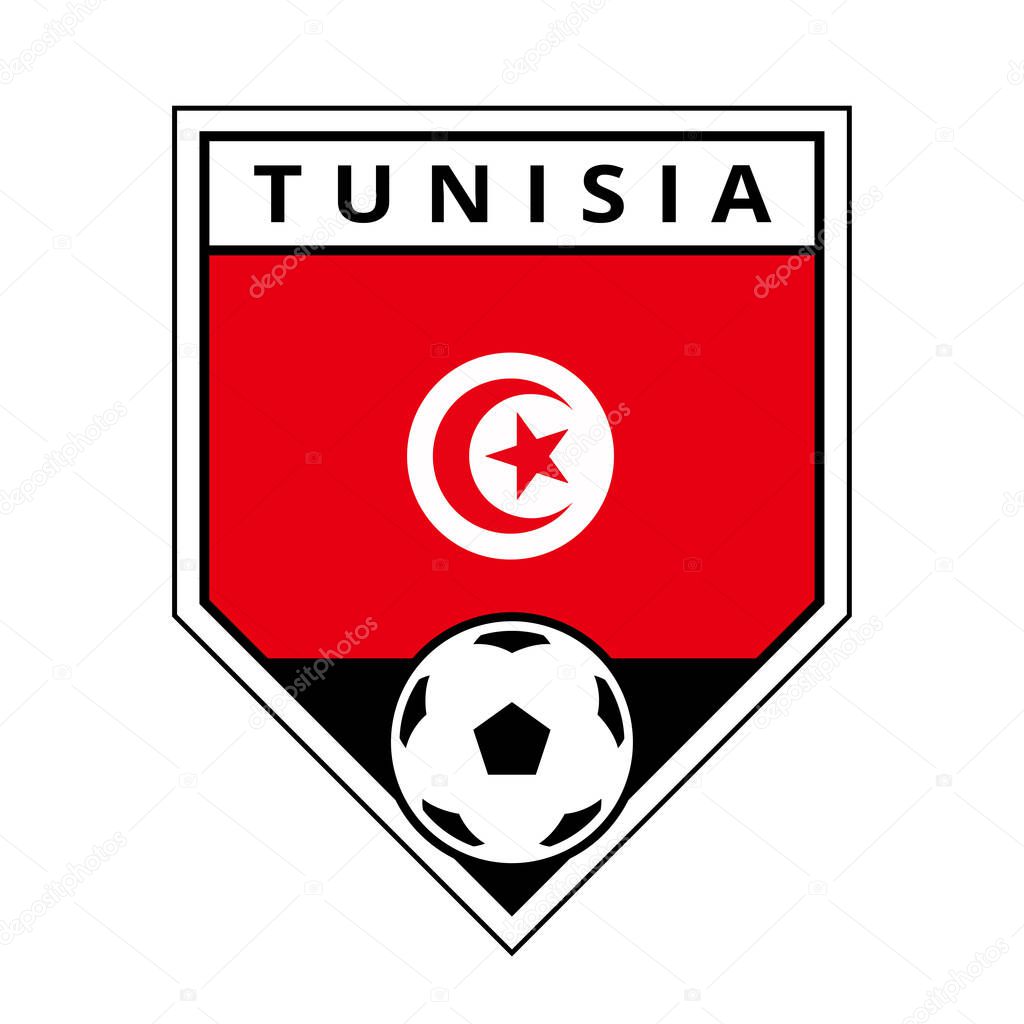 Illustration of Tunisia Angled Team Badge for Football Tournament