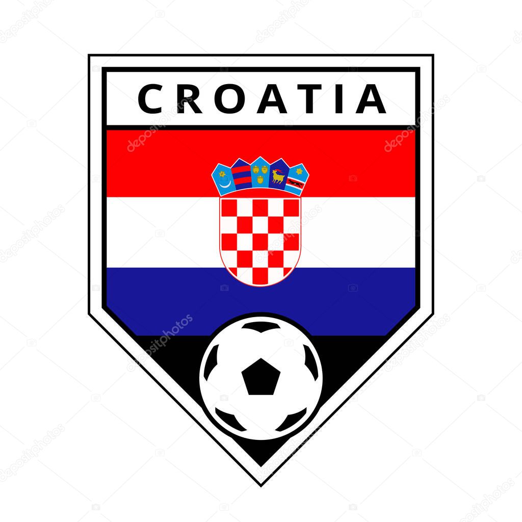 Illustration of Croatia Angled Team Badge for Football Tournament