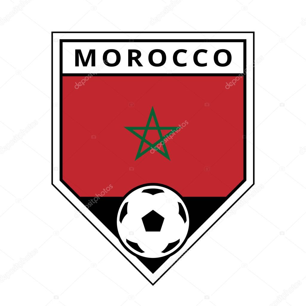 Illustration of Morocco Angled Team Badge for Football Tournament