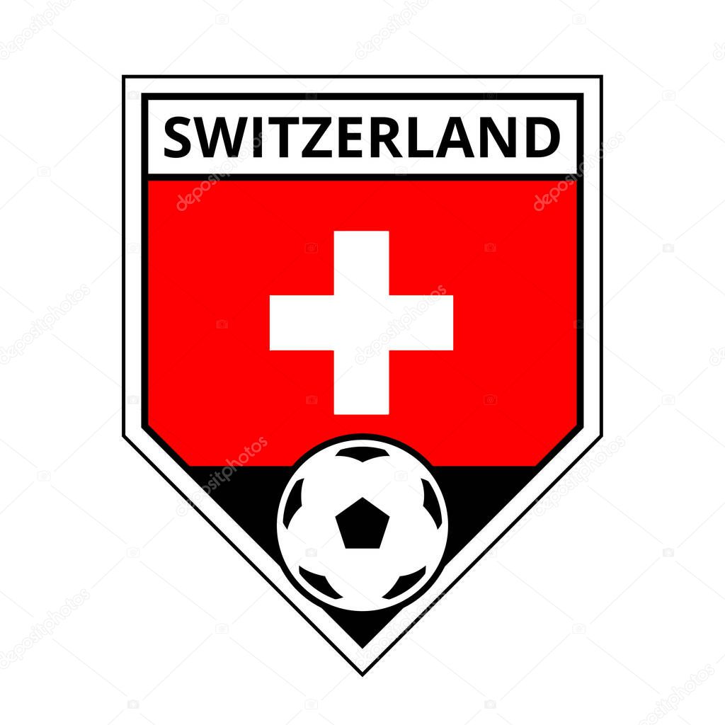 Illustration of Switzerland Angled Team Badge for Football Tournament