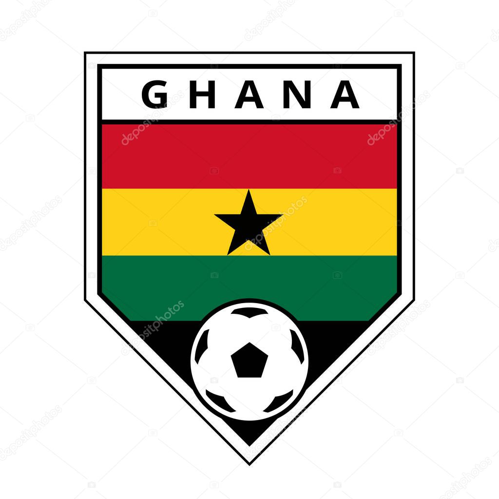 Illustration of Ghana Angled Team Badge for Football Tournament