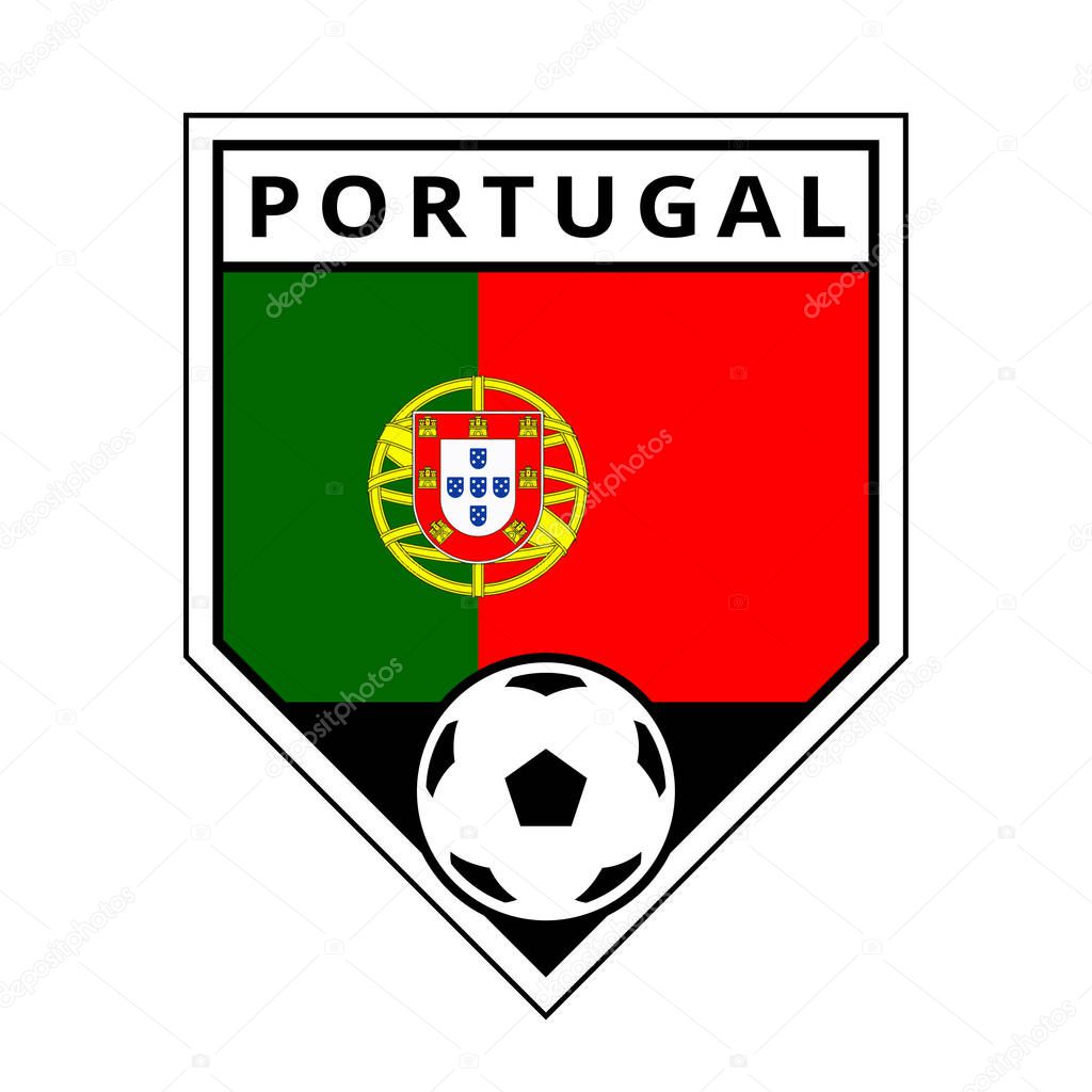 Illustration of Portugal Angled Team Badge for Football Tournament