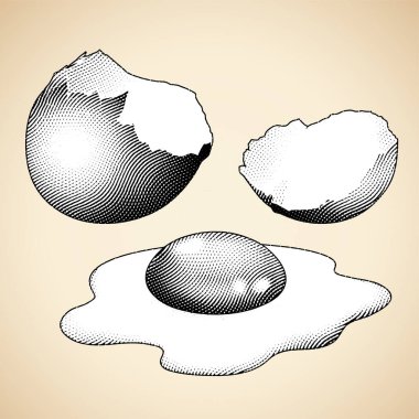 Çizelge Tahtası İşlenmiş Beyaz Dolgulu Kırık Yumurta