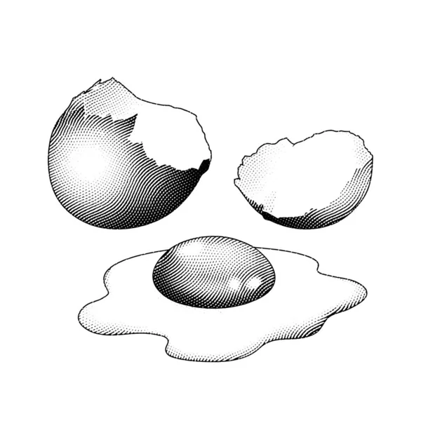 Çizim Tahtası Şlenmiş Kırık Yumurta Çizimi — Stok Vektör