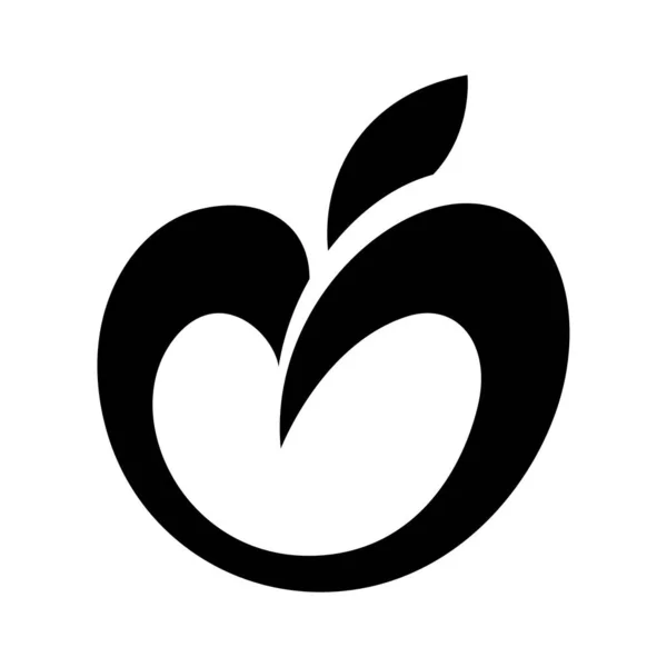 Μαύρο Αφηρημένο Apple Icon Απομονώνονται Ένα Λευκό Φόντο — Διανυσματικό Αρχείο