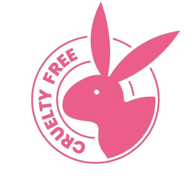 Pink Cruelty Free Badge Isoliert Auf Weißem Hintergrund — Stockvektor