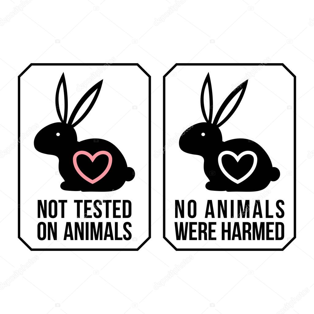 Not Tested on Animals and No Animals Were Harmed Illustrations isolated on a White Background