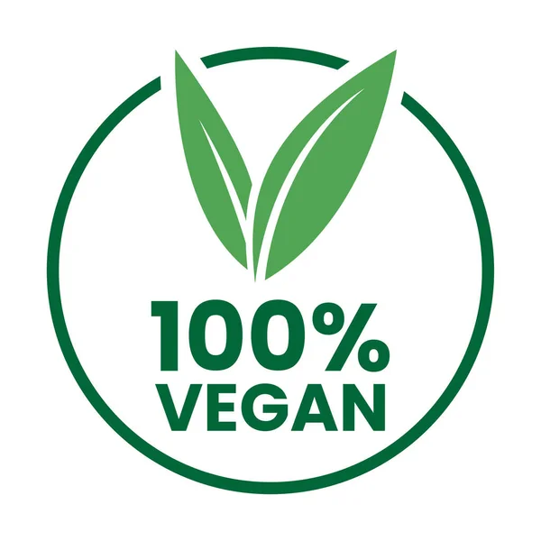 100 Vegan Icon Πράσινα Φύλλα Που Απομονώνονται Λευκό Φόντο — Διανυσματικό Αρχείο