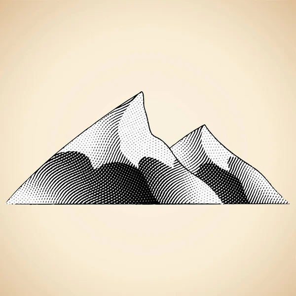 Beyaz Dolgulu Dağların Şlemeli Resmedilmiş Çizim Tahtası Beyaz Arkaplan — Stok Vektör