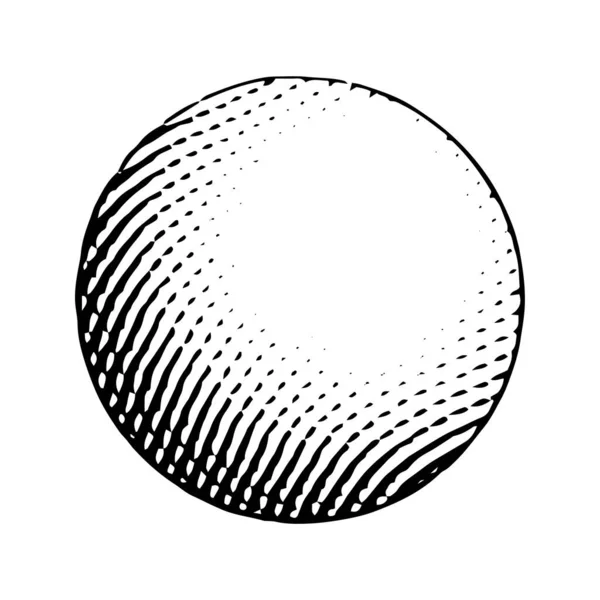 Illustration Von Scratchboard Engraved Sphere Isoliert Auf Weißem Hintergrund — Stockvektor