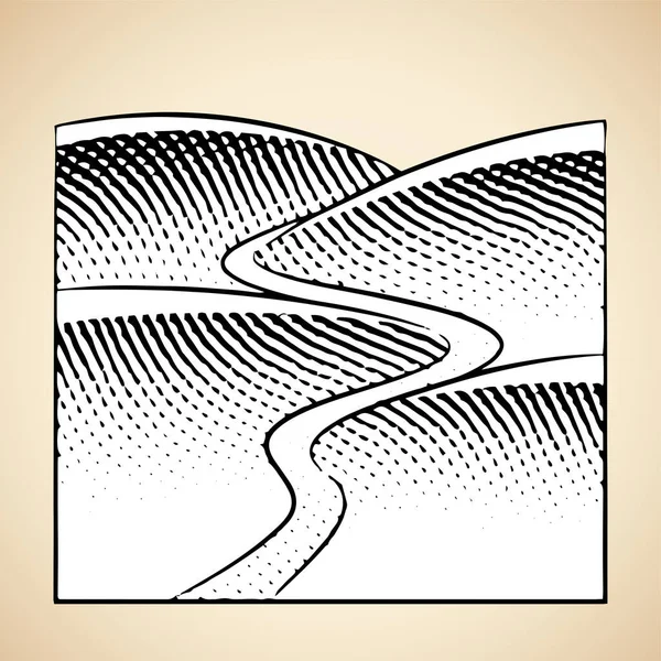 白色背景下孤立的白土山 白河石板雕刻 — 图库矢量图片