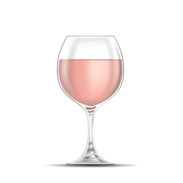 Ilustracja Rose Wine Glass Izolowane Białym Tle — Wektor stockowy