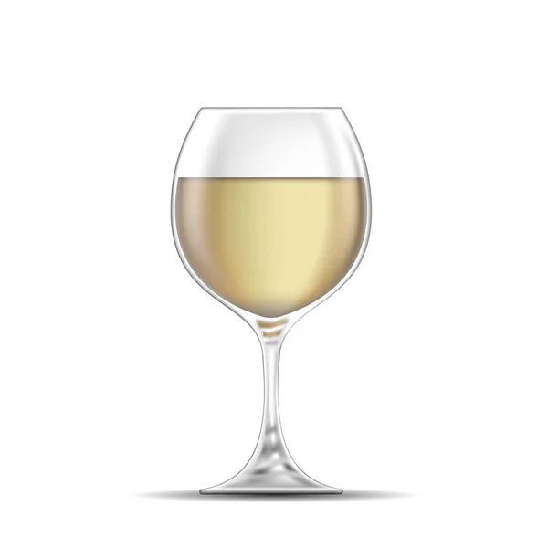 Illustration White Wine Glass Isolated White Background — Stock Vector