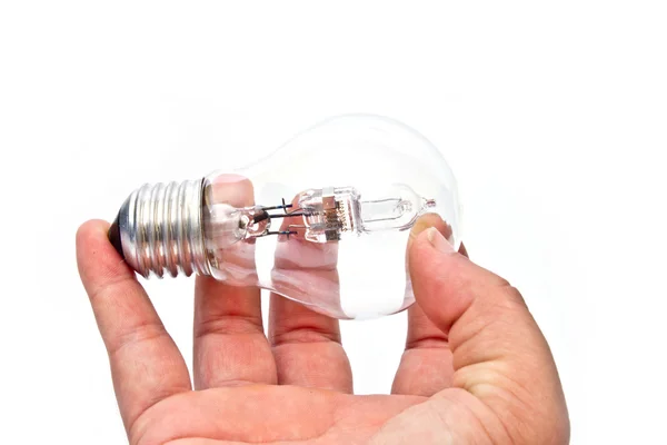 Light bulb in hand — Stock Photo, Image