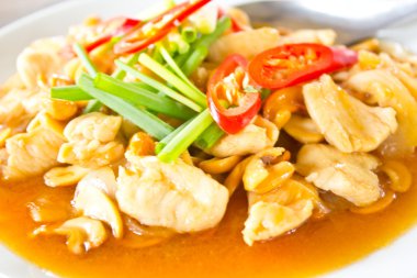 Stir fry tavuk ve kırmızı biber yağı