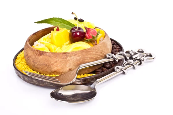 Macierzystego styl tajski deser, lepki ryż w jackfruit — Zdjęcie stockowe