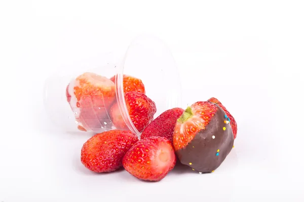 Fresas aisladas en blanco — Foto de Stock