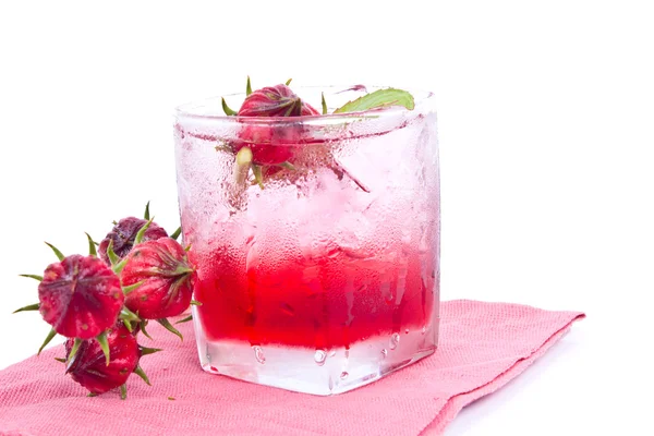 Roselle suyu ile kurutulmuş roselle çiçek — Stok fotoğraf