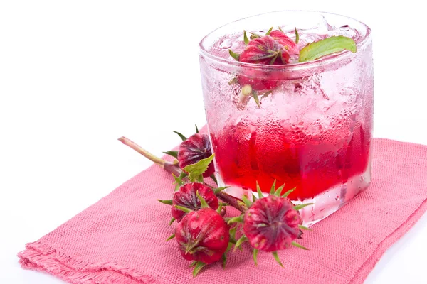 Roselle juice with dried Roselle flower — Stock Photo, Image