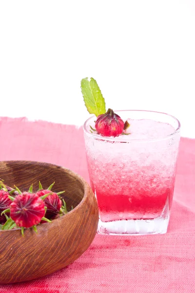 Roselle suyu ile kurutulmuş roselle çiçek — Stok fotoğraf
