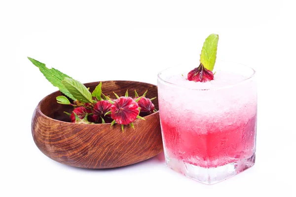 Roselle juice with dried Roselle flower — Stock Photo, Image