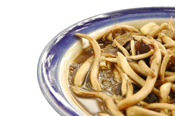 Gebratene Pilze mit Austernsoße — Stockfoto