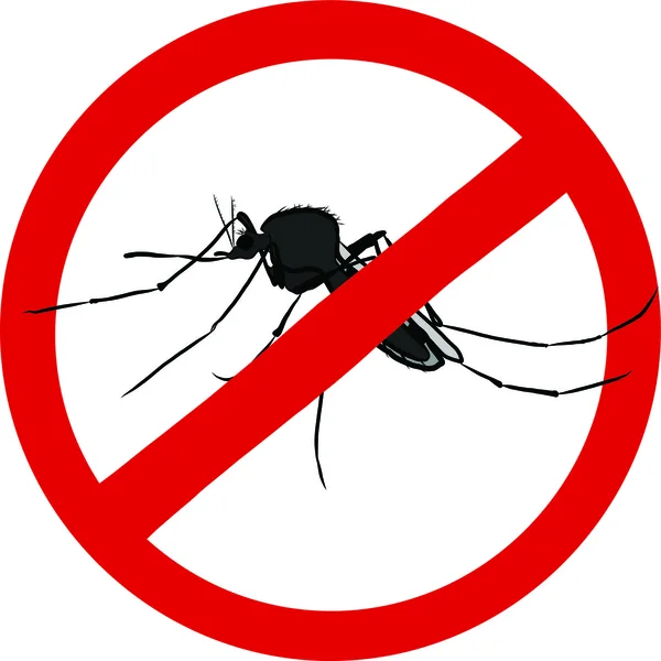 Stop mosquito sign (insect repellent emblem ) — Stock Vector