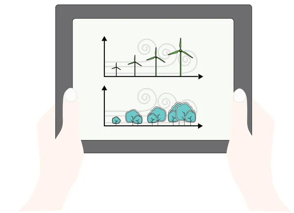 Energia verde na mão — Vetor de Stock