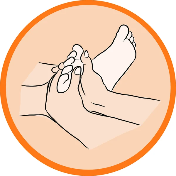 Handzeichnen Reflexzonenmassage — Stockvektor