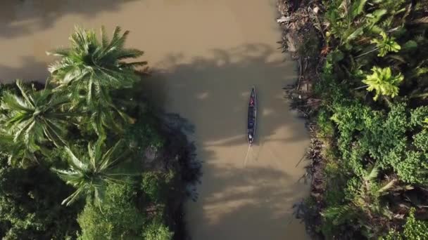Long Tail Boats Vehicles Farmers Thailand Canal Farming Areas — стокове відео