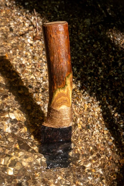 Πρωτόγονο Χέρι Στυλ Knapped Πέτρα Οψιανός Μαχαίρι — Φωτογραφία Αρχείου