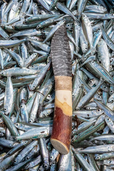 Stone Age Hand Made Obsidian Knife Art Stone Knife — Stock Photo, Image