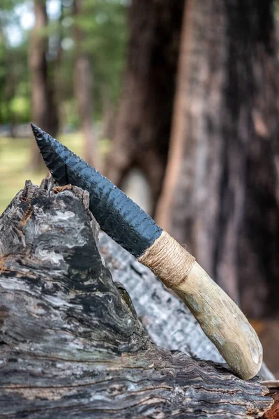 Stone Age hand-made obsidian knife art of stone knife