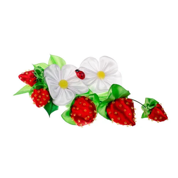 Schöne Helle Ukrainische Handgefertigte Blume Haarnadeln Aus Bändern Und Bijouterie — Stockfoto
