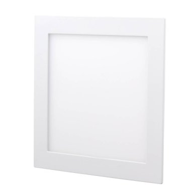 Beyaz izole bir arkaplanda logo olmadan tavana monte etmek için güçlü bir kare LED lamba