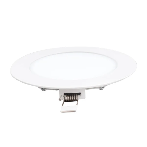 Powerful Recessed Led Lantern Mounting Ceiling Logo White Isolated Background — Stock Photo, Image