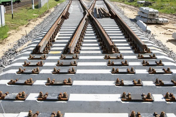 The new railway turnout — Stock Photo, Image