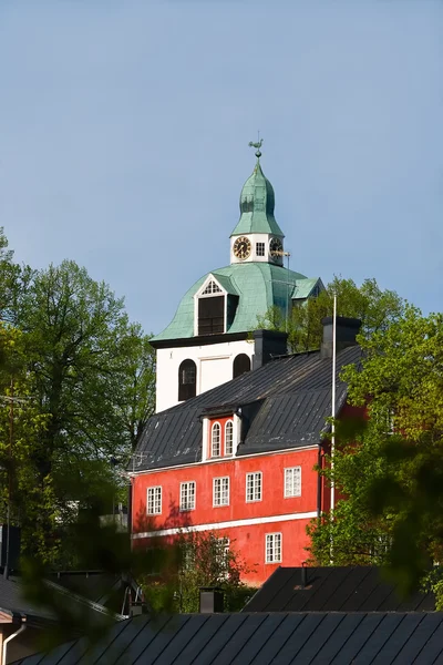 House and church in Porvoo — Stock Photo, Image